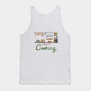 Potty About Cooking Illustrative Design Tank Top